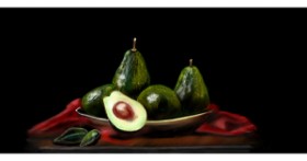 Drawing of avocado by Çhåching