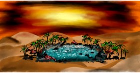 Drawing of oasis by Eclat de Lune