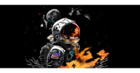 Drawing of astronaut by Çhåching