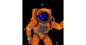 Drawing of astronaut by GreyhoundMama